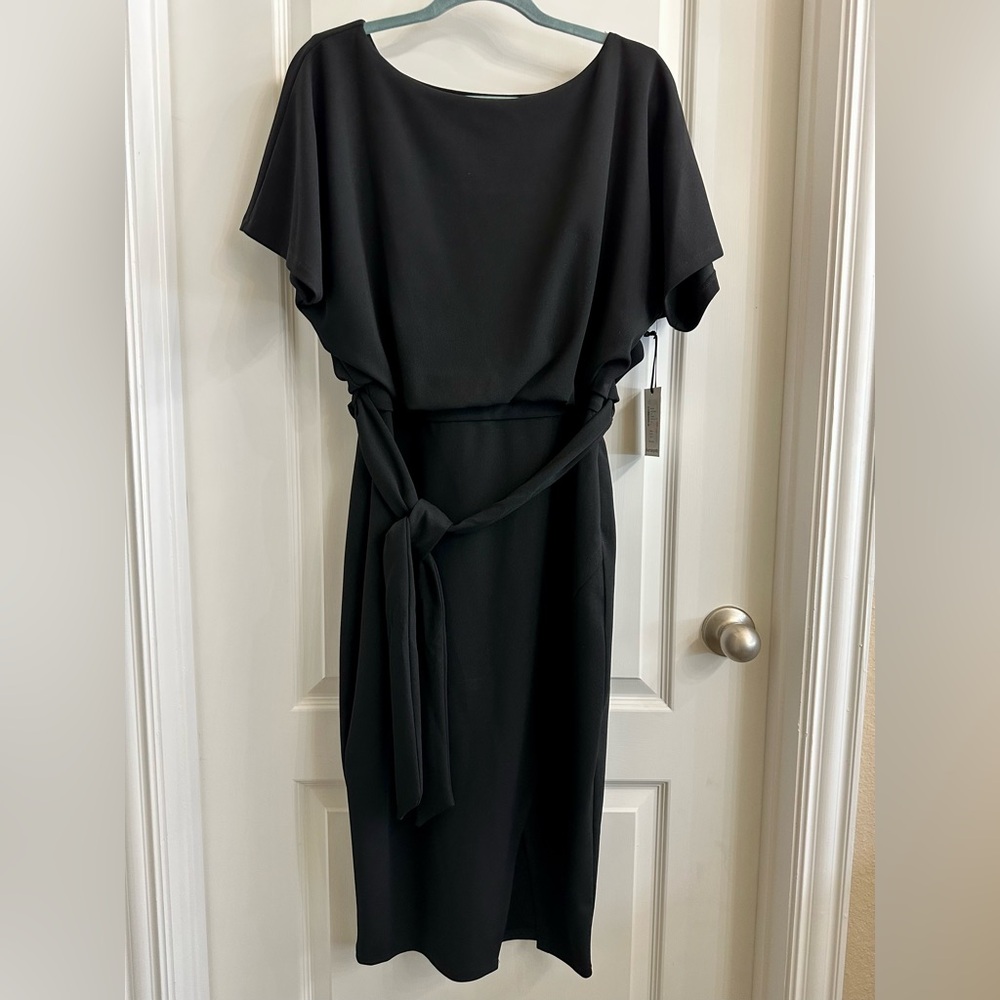 NWT Kensie Boat Neck Faux Wrap Blouson Dress - Size 10 - Picture 8 of 9